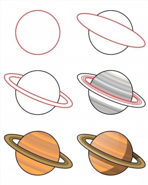 Как нарисовать сатурн