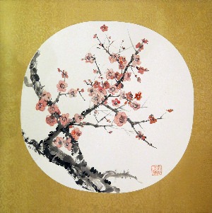 Японская живопись сакура