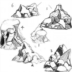 Как нарисовать скалу