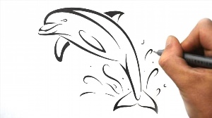 Рисунки дельфин ручкой