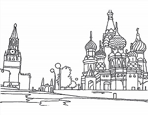 Рисунки раскраски кремль