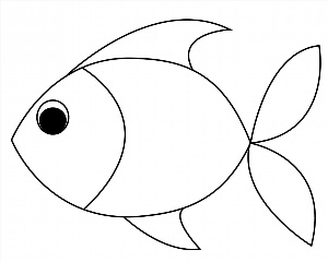Рыбка контурный рисунок