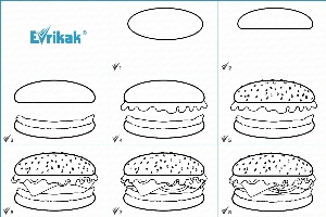 Как нарисовать гамбургер