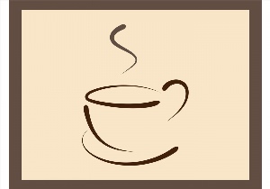 Чашка кофе контурный рисунок