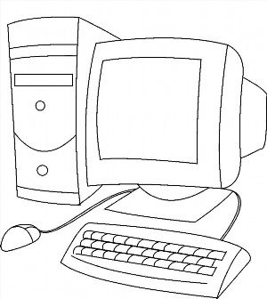 Рисунок раскраска компьютер