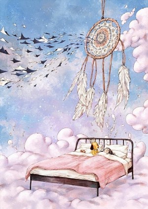 Сон рисунок акварелью