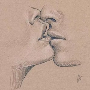 Рисунки карандашом поцелуй