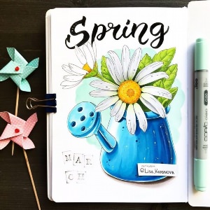 Рисунки маркерами весна
