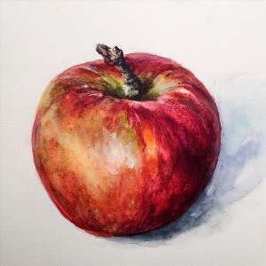 Рисунок яблока гуашью