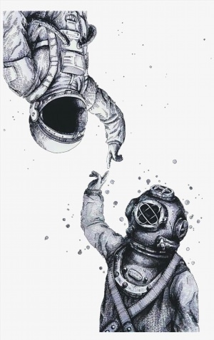 Космонавт рисунок тату