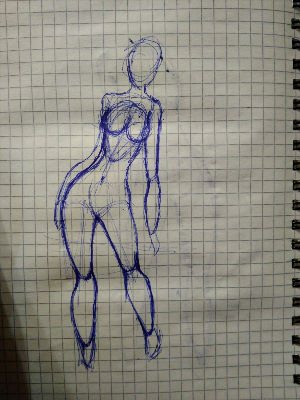 Рисунки женская фигура ручкой