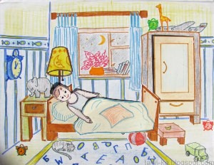 Рисунок детский спальня