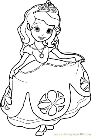 Принцесса контурный рисунок