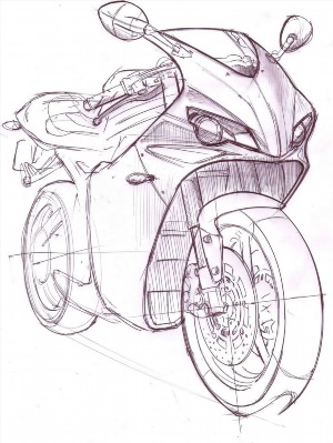 Рисунки карандашом мотоцикл