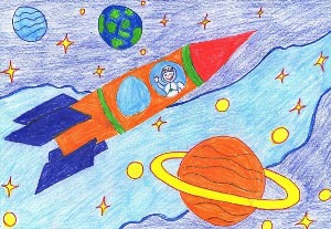 Рисунки на день космонавтики для малышей