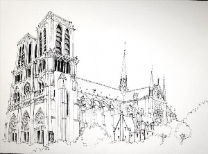 Рисунки готический собор ручкой