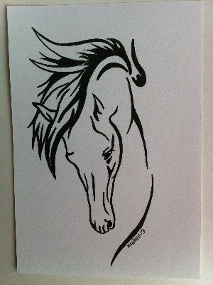 Рисунок тату конь