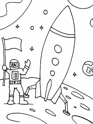 Рисунки на день космонавтики ракета и космонавт
