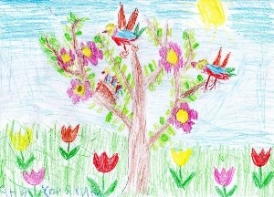 Детский рисунок весна