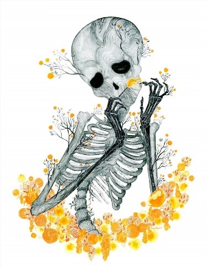 Арт рисунок скелет