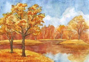 Сложные рисунки про осень