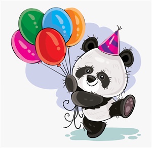 Панда на день рождения рисунок