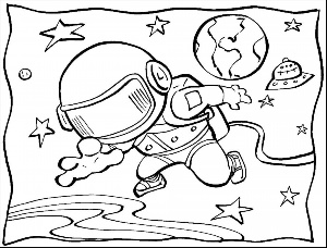 Рисунки раскраски на тему космонавтики