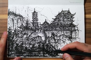 Рисунки китай ручкой