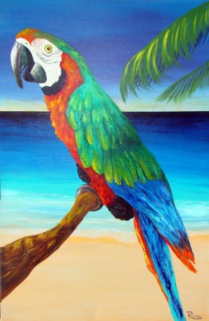Рисунки гуашью попугай