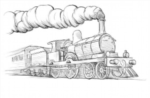 Рисунки карандашом поезд