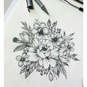 Рисунки цветочки ручкой