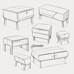 Рисунки карандашом мебель