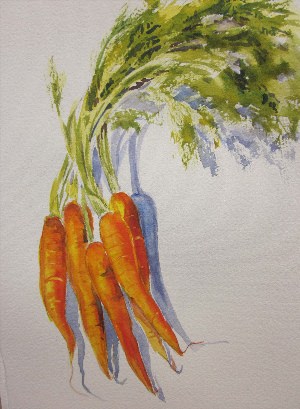 Морковь рисунок гуашью