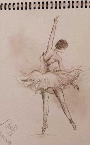 Рисунки балерина ручкой