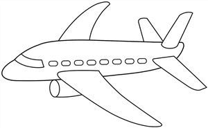 Контурный рисунок самолет