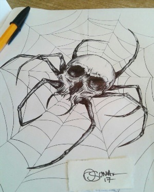 Рисунки паука ручкой