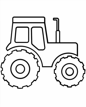 Трактор контурный рисунок