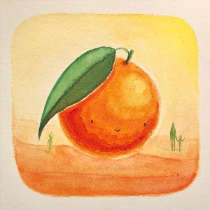 Рисунок маркерами апельсин