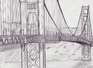 Рисунки мост ручкой