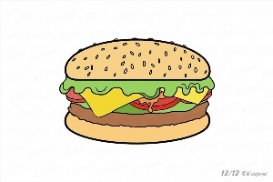 Рисунки карандашом бургер