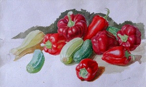 Рисунок овощей гуашью