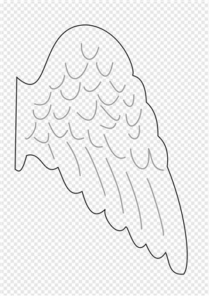 Крылья контурный рисунок