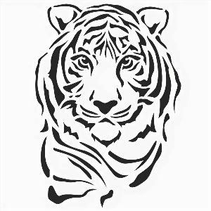 Тигр рисунок вектор контурный