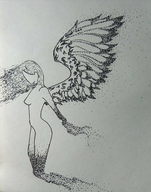 Рисунки ручкой ангел
