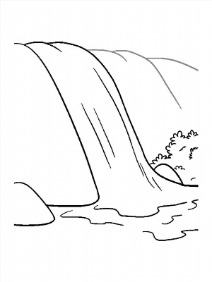 Водопад контурный рисунок