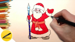 Рисунки дед мороз ручкой