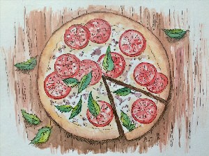 Рисунки карандашом пицца