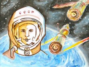 Конкурсные рисунки на день космонавтики