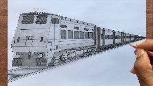 Рисунки поезд ручкой