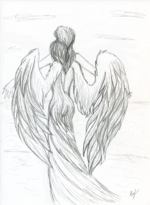 Рисунок карандашом ангел